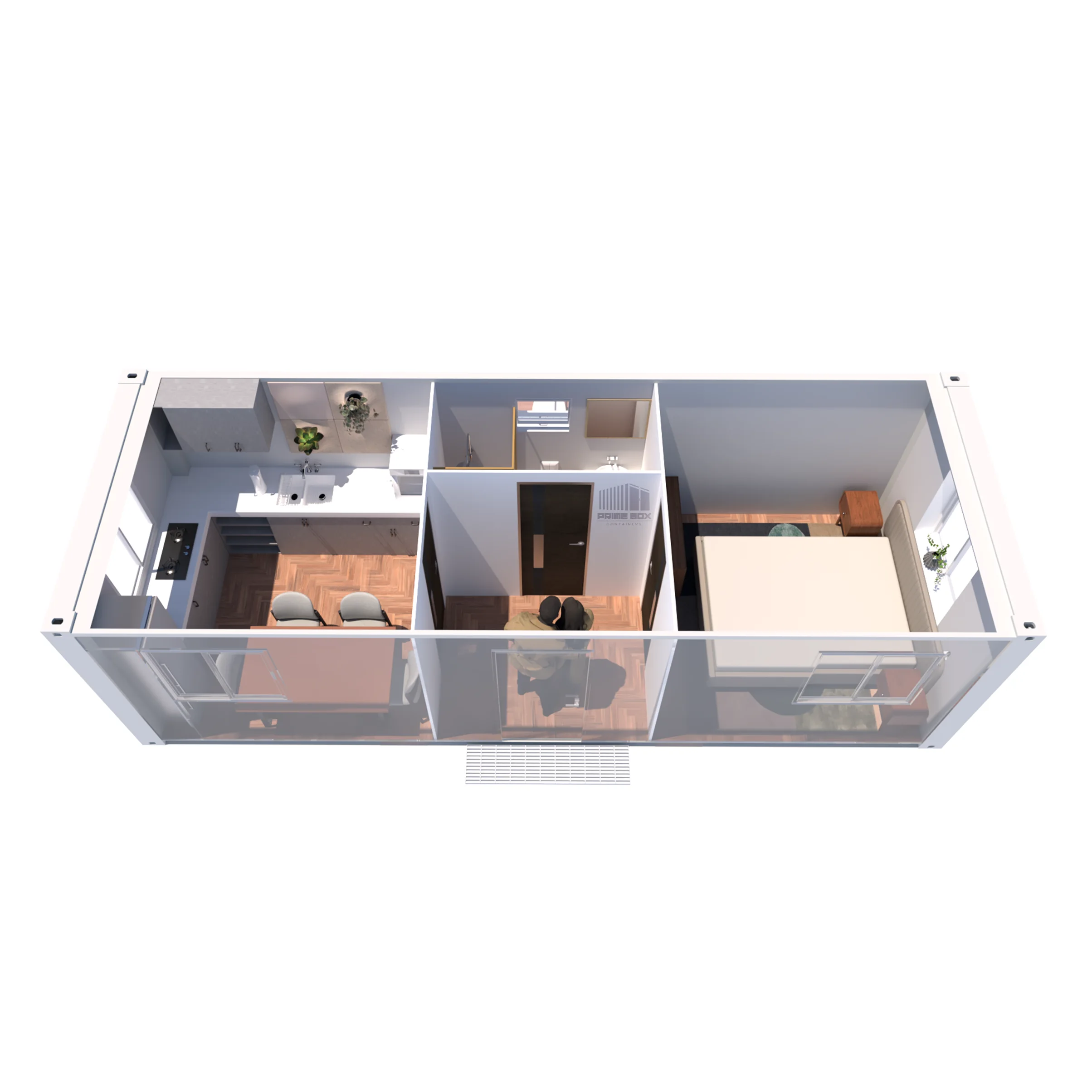 casa din container 8x3 fata