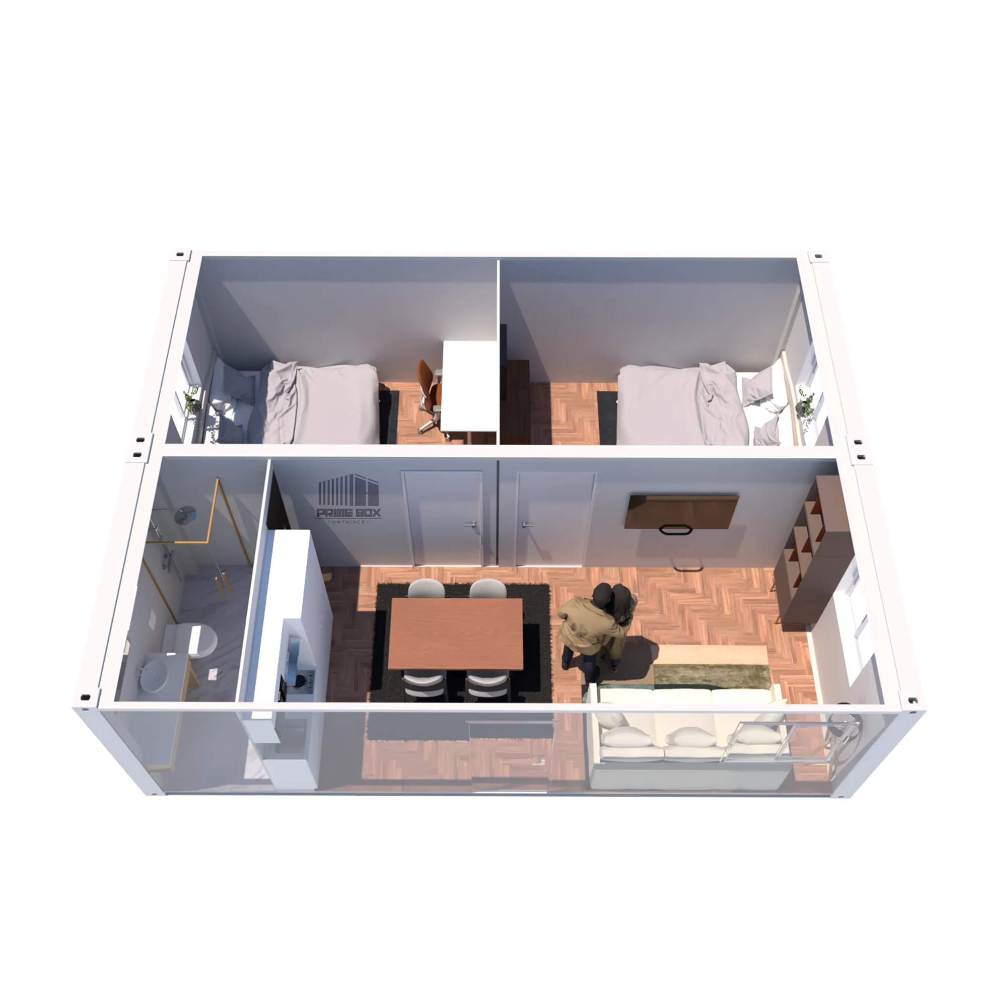 casa din container 8x6 fata
