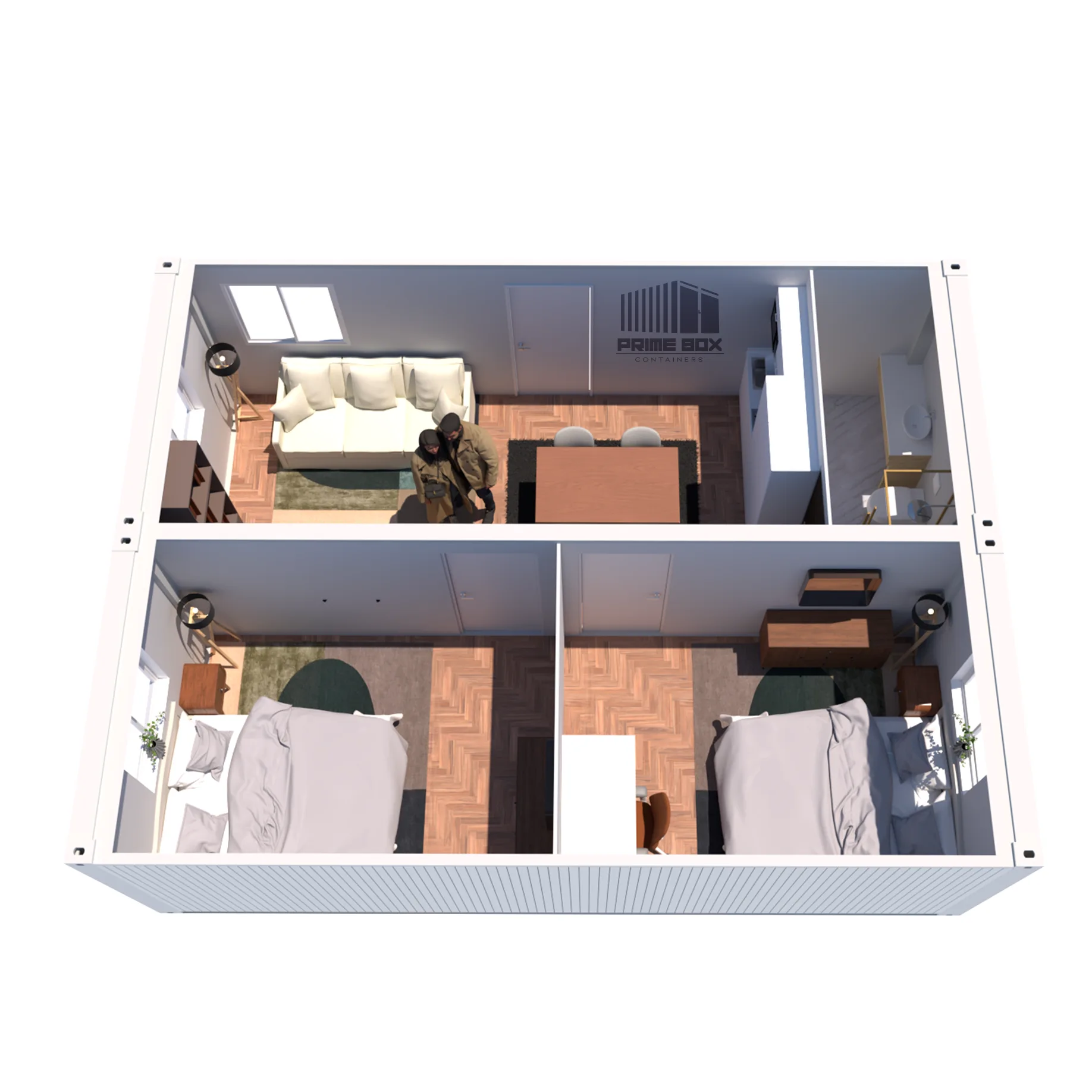 casa din container 8x6 spate