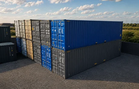 Containere maritime de vânzare, noi și second-hand: 20 ft, 40 ft și High Cube. Verificare, modificare și transport în România. Cere ofertă Prime Box.