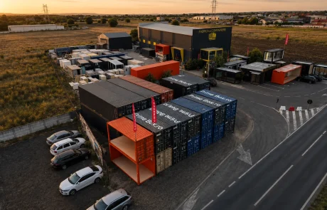 Containere maritime de vânzare, noi și second-hand: 20 ft, 40 ft și High Cube. Verificare, modificare și transport în România. Cere ofertă Prime Box.