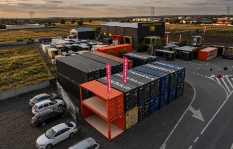 Containere maritime de vânzare, noi și second-hand: 20 ft, 40 ft și High Cube. Verificare, modificare și transport în România. Cere ofertă Prime Box.