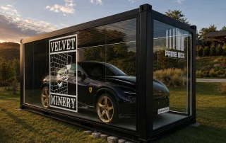 Showroom auto din container modular vitrat