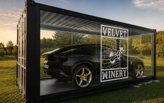 Showroom auto din container modular vitrat