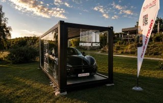 Showroom auto din container modular vitrat