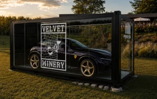 Showroom auto din container modular vitrat