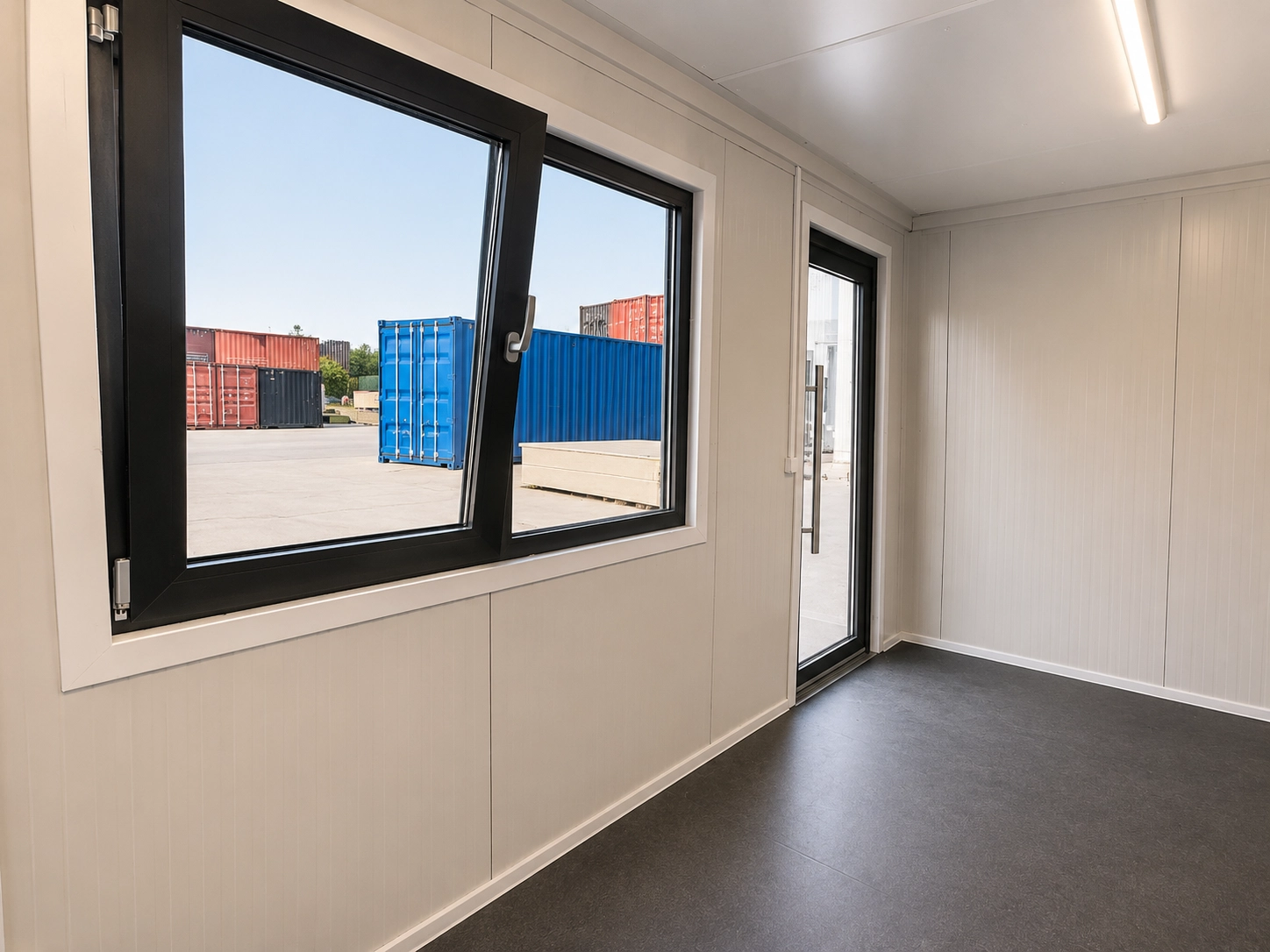 Frizerie din container realizată în fabrica Prime Box